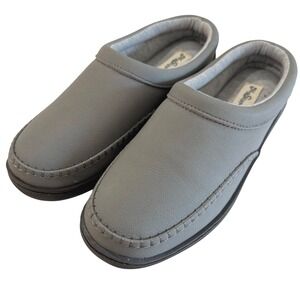 MySlippers Women's Size 9 Gray Leather Upper‎ Clog Slippers MyPillow House Shoes